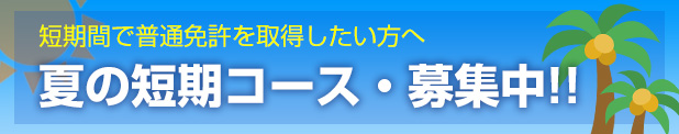 夏のの短期コース募集中